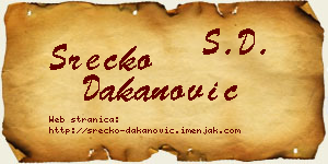 Srećko Dakanović vizit kartica